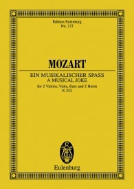 Mozart: A Musical Joke F major KV 522 (Study Score) published by Eulenburg